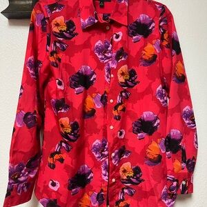 Banana Republic Red Floral womens Shirt